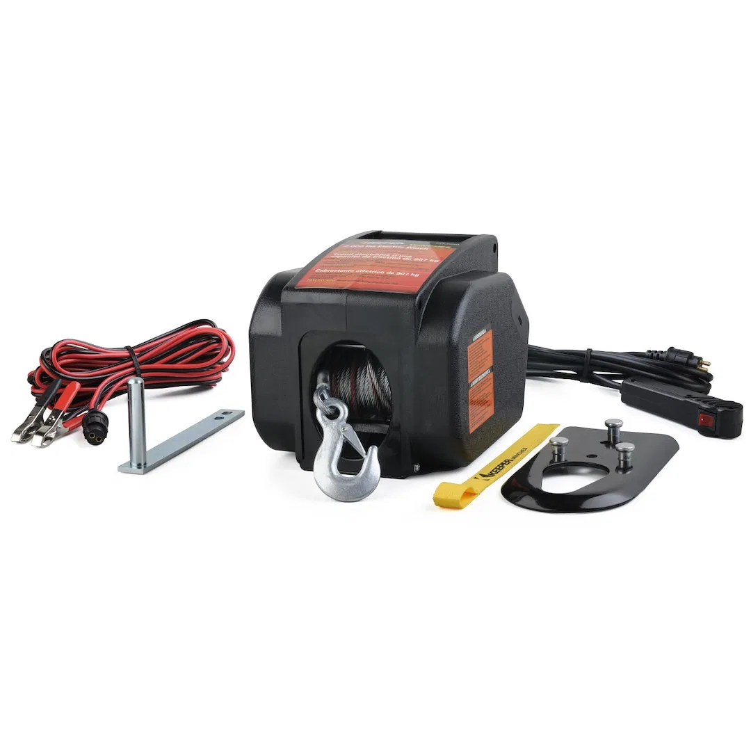 KTSL2000RM – HAMPTON PROD Winch, Portable Trailer Winch 12 Volt Electric 2000 Pound Pull Capacity 30 - view 3